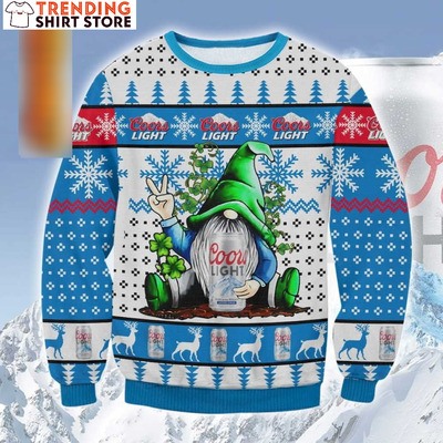 Gnome Loves Coors Light Ugly Christmas Sweater Gift For Beer Drinkers