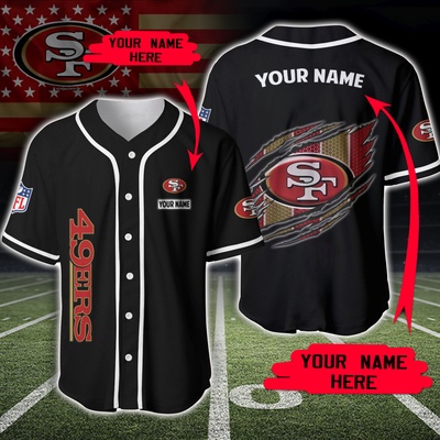 NFL San Francisco 49ers Personalized Jersey Customize Name Baseball Jersey