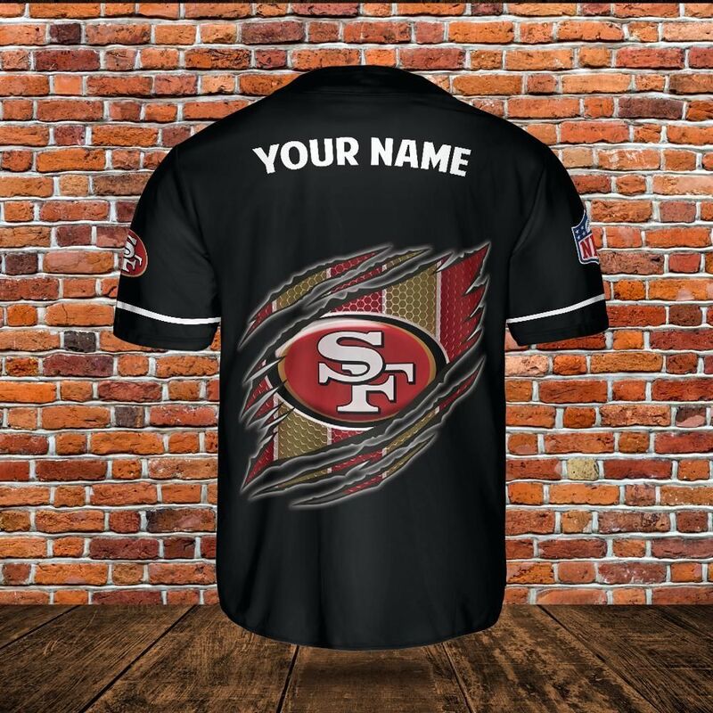 NFL San Francisco 49ers Personalized Jersey Customize Name Baseball Jersey