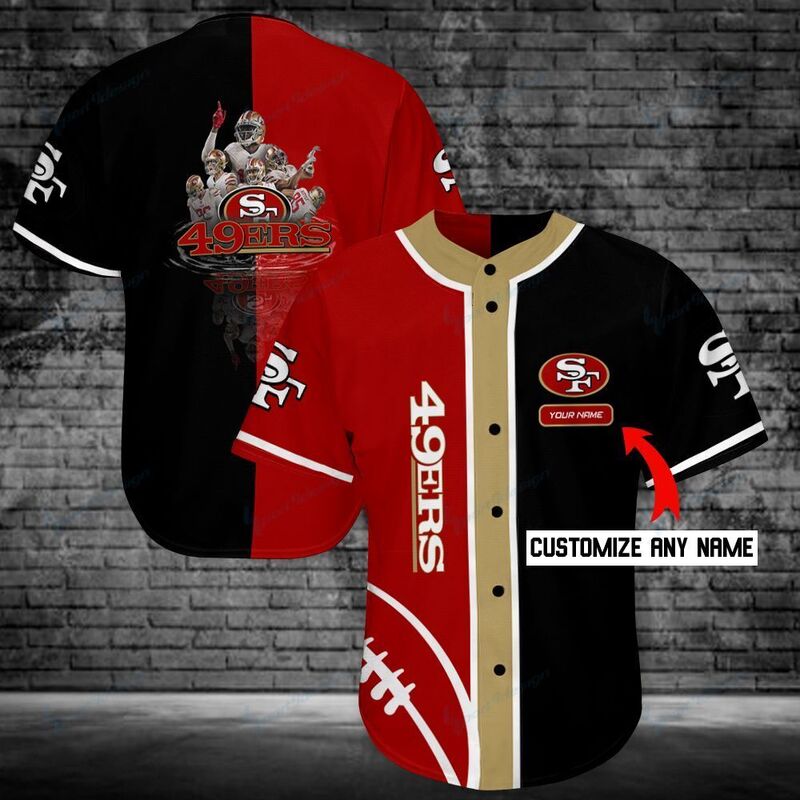 San Francisco 49ers Team Personalized Jersey Customize Name Baseball Jersey