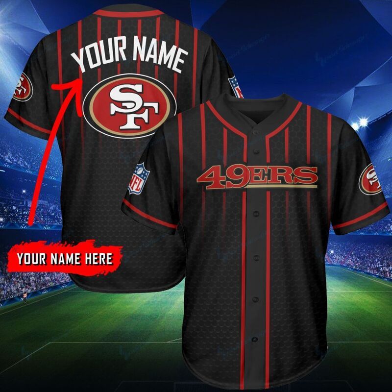 NFL San Francisco 49ers Personalized Jersey Custom Name Baseball Jersey