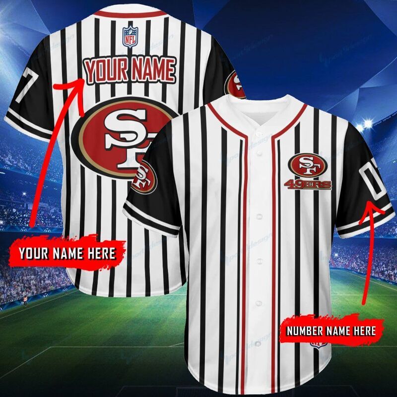 Personalized 49ers Jersey Customizable Name & Number Baseball Jersey