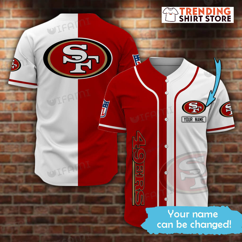 Personalized 49ers Baseball Jersey Death Holding Logo San Francisco 49ers  Gift - Personalized Gifts: Family, Sports, Occasions, Trending