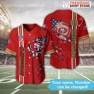 Scratches NFL San Francisco 49ers Personalized Jersey Custom Number & Name Baseball Jersey