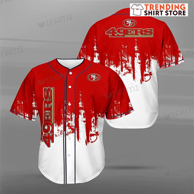 White And Red San Francisco 49ers Baseball Jersey