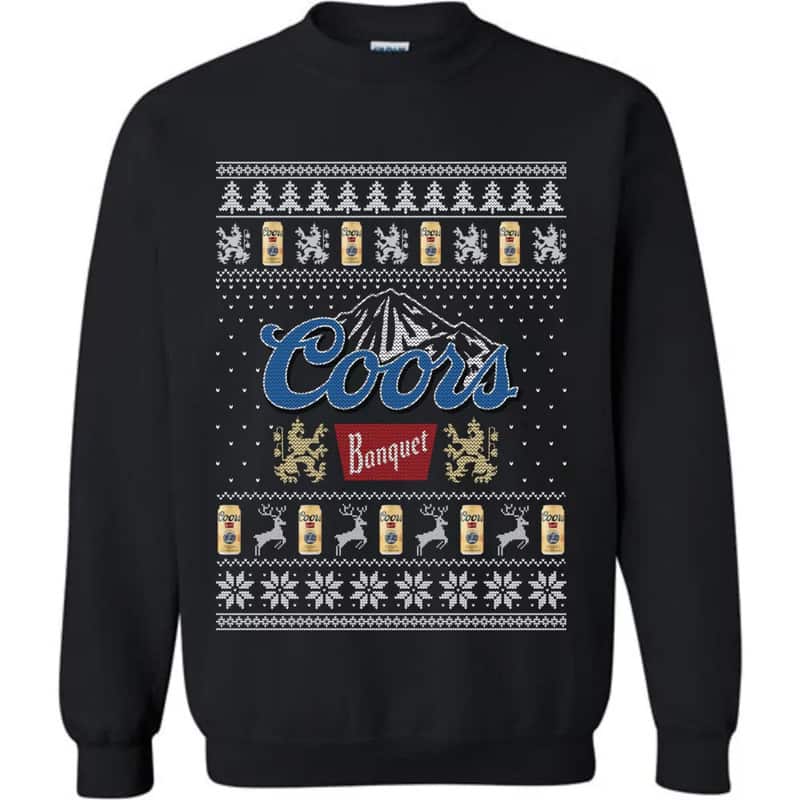 Black Coors Banquet Christmas Sweater Gift For Beer Lovers