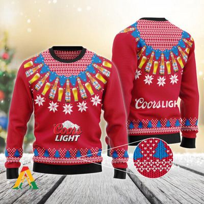 Coors Light Ugly Christmas Sweater For Beer Lovers