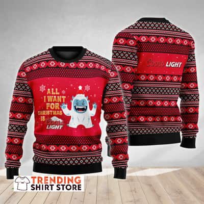 Funny Boho Stripes Coors Light Ugly Christmas Sweater