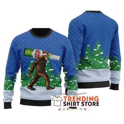Funny Royal Bigfoot Ugly Christmas Sweater Stella Artois Beer