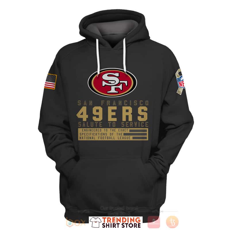 Personalized San Francisco 49ers Salute To Service Custom Name & Number Hoodie