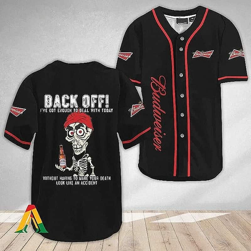 Funny Achmed With Budweiser Baseball Jersey Back Off