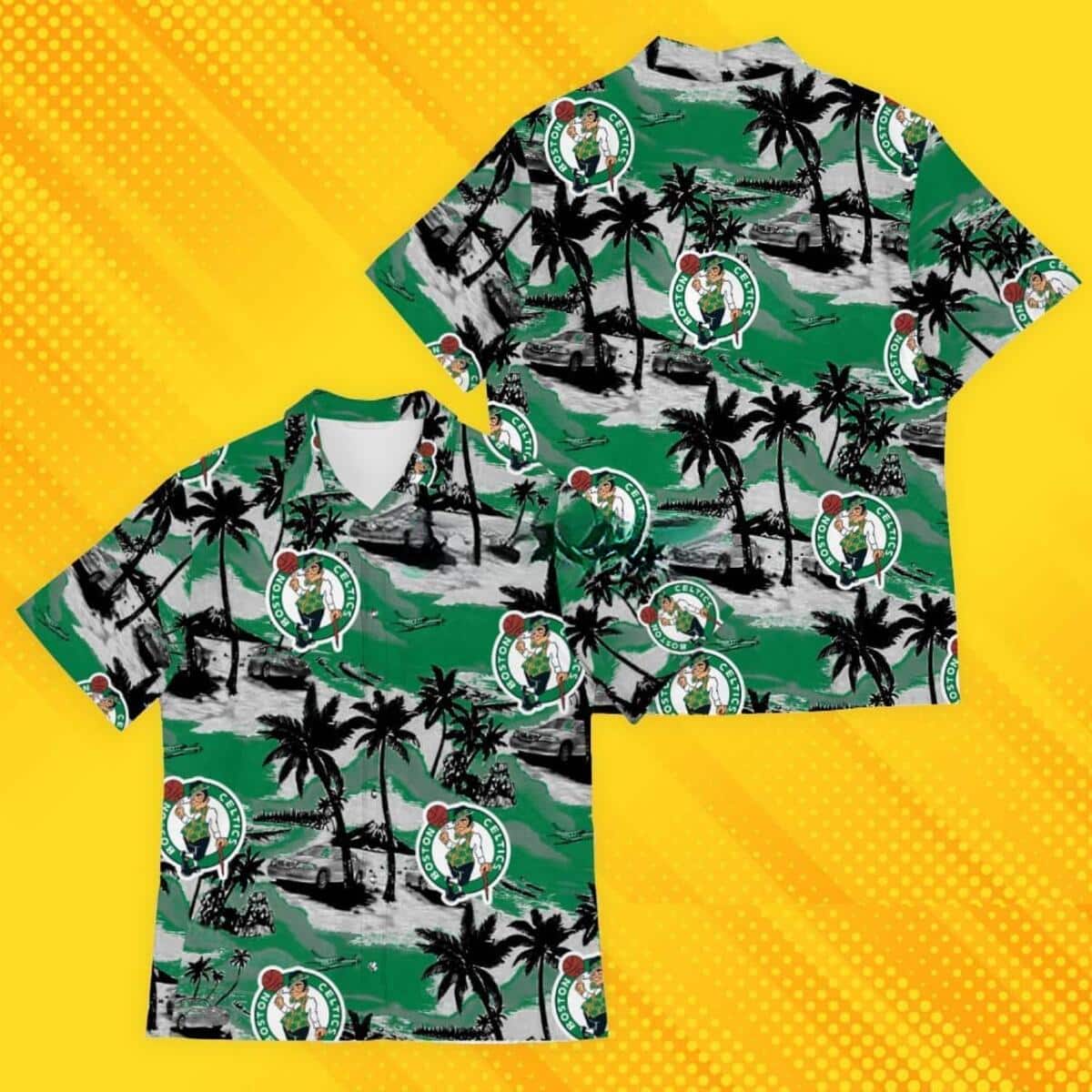 Boston Celtics Hawaiian Shirt Tropical Patterns