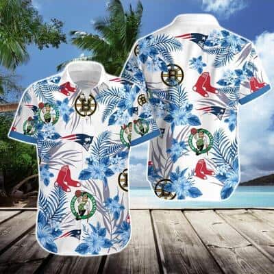 Boston Celtics Hawaiian Shirt Tropical Flora Gift For Beach Lovers