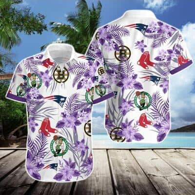 NBA Boston Celtics Hawaiian Shirt Tropical Flora Gift For Beach Lovers