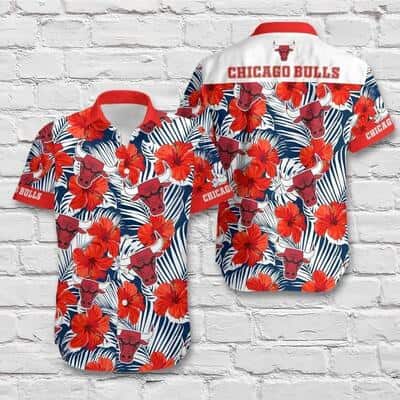Chicago Bulls Hawaiian Shirt Hibiscus Flowers For Basketball Lovers