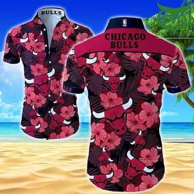 NBA Chicago Bulls Hawaiian Shirt Tropical Flora Gift For Beach Lovers