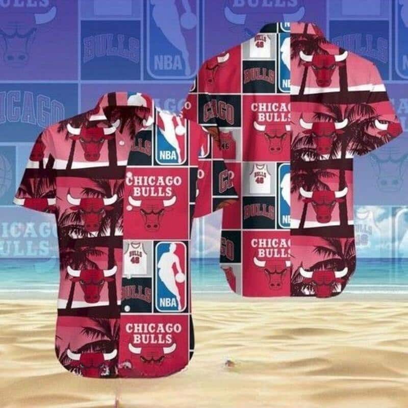 Chicago Bulls Hawaiian Shirt Palm Tree Gift For Basketball Fans