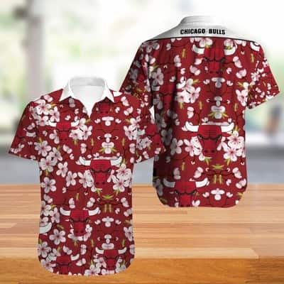 Chicago Bulls Hawaiian Shirt Tropical Flora Baseball Fans Gift