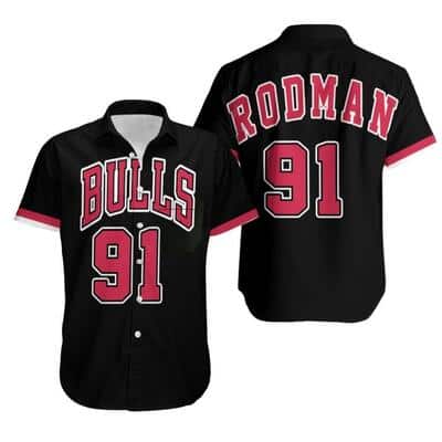 Dennis Rodman 91 Chicago Bulls Hawaiian Shirt