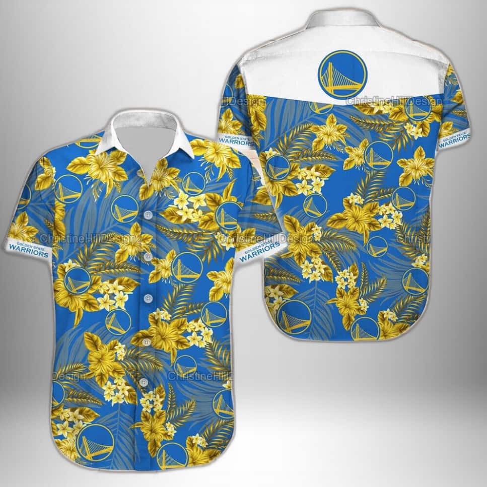 Golden State Warriors Hawaiian Shirt Tropical Flora Best Basketball Gift