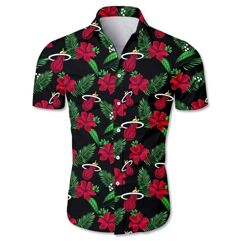 Miami Heat Hawaiian Shirt Tropical Flora For Summer