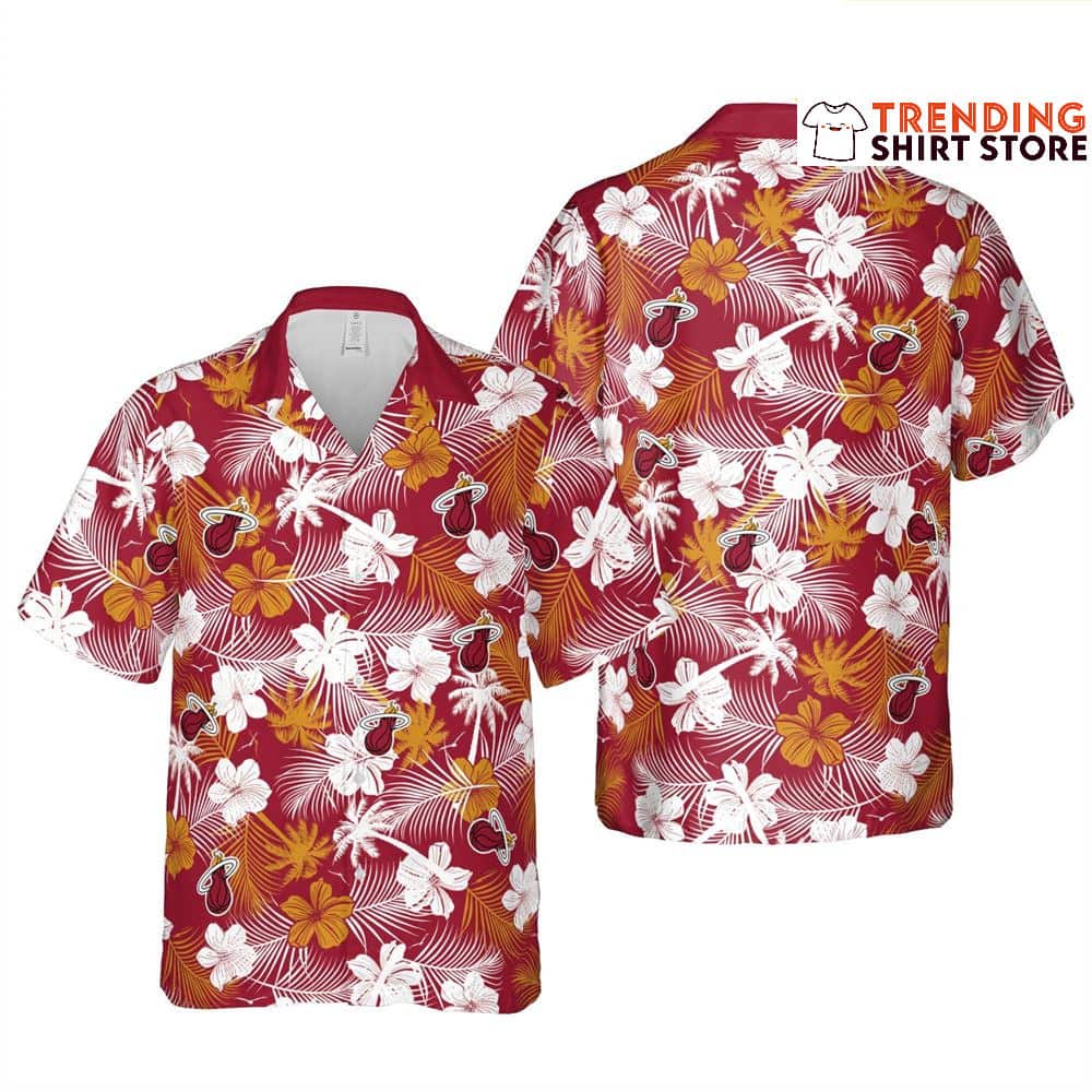 NBA Miami Heat Hawaiian Shirt Tropical Flora Gift For Beach Lovers