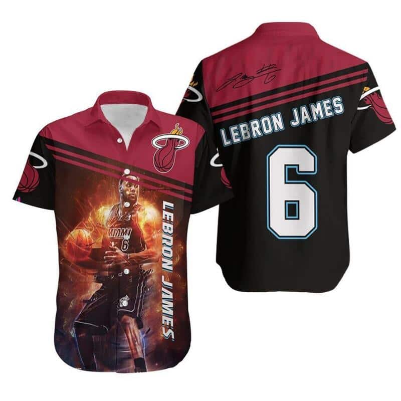 Lebron James 6 Miami Heat Hawaiian Shirt For Basketball Fans