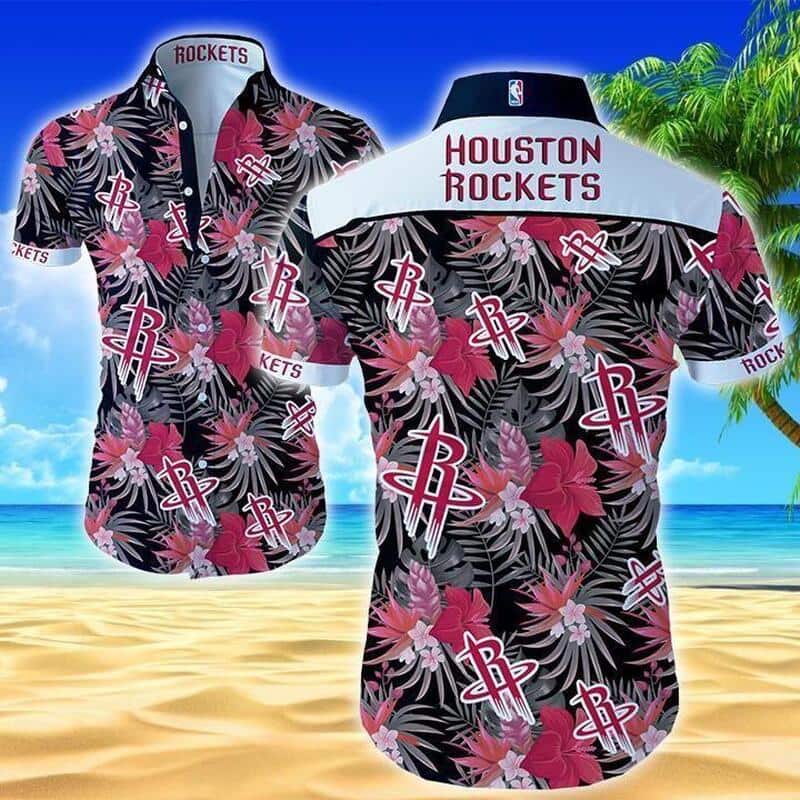 Houston Rockets Hawaiian Shirt Tropical Flora Gift For Beach Lovers