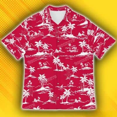 Houston Rockets Hawaiian Shirt Island Pattern Tree For Beach Lovers