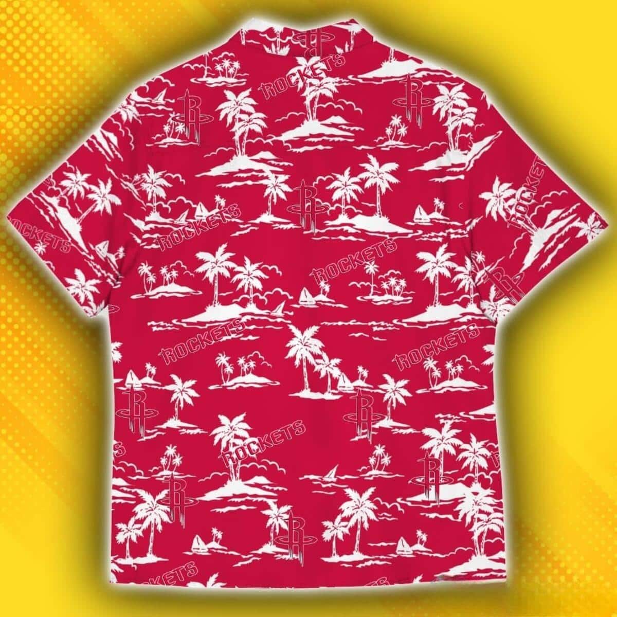 Houston Rockets Hawaiian Shirt Island Pattern Tree For Beach Lovers