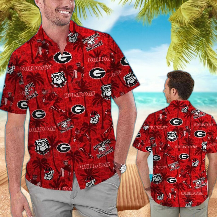 Georgia Bulldogs UGA Hawaiian Shirt Tropical Coconut Football Gift