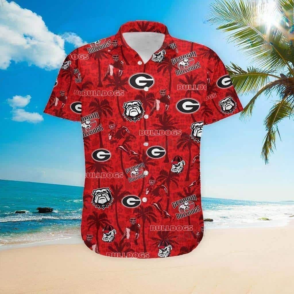 Georgia Bulldogs UGA Hawaiian Shirt Tropical Coconut Football Gift