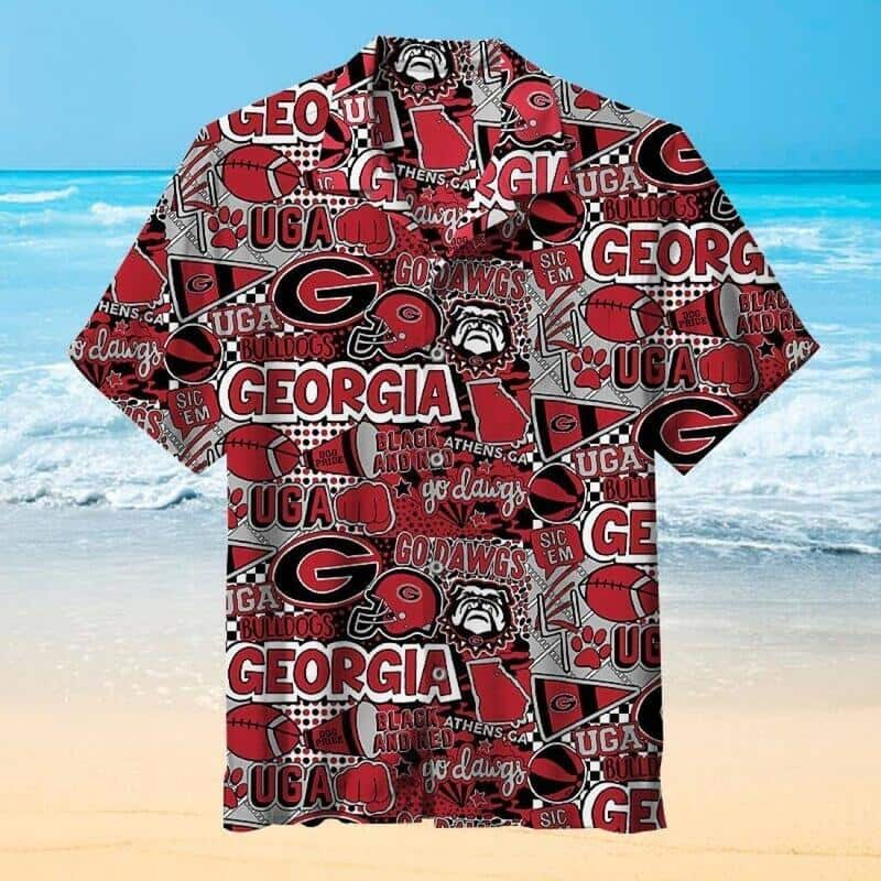 Georgia Bulldogs UGA Hawaiian Shirt Valentine's Gift For Football Lovers