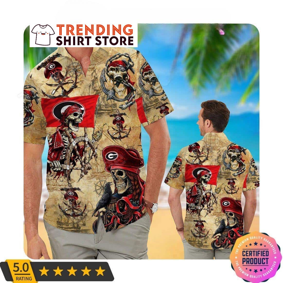 Georgia Bulldogs UGA Hawaiian Shirt Gift For Football Players