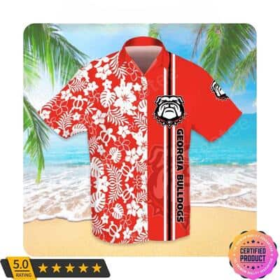 Georgia Bulldogs UGA Hawaiian Shirt Tropical Floral Best Gift For Football Lovers