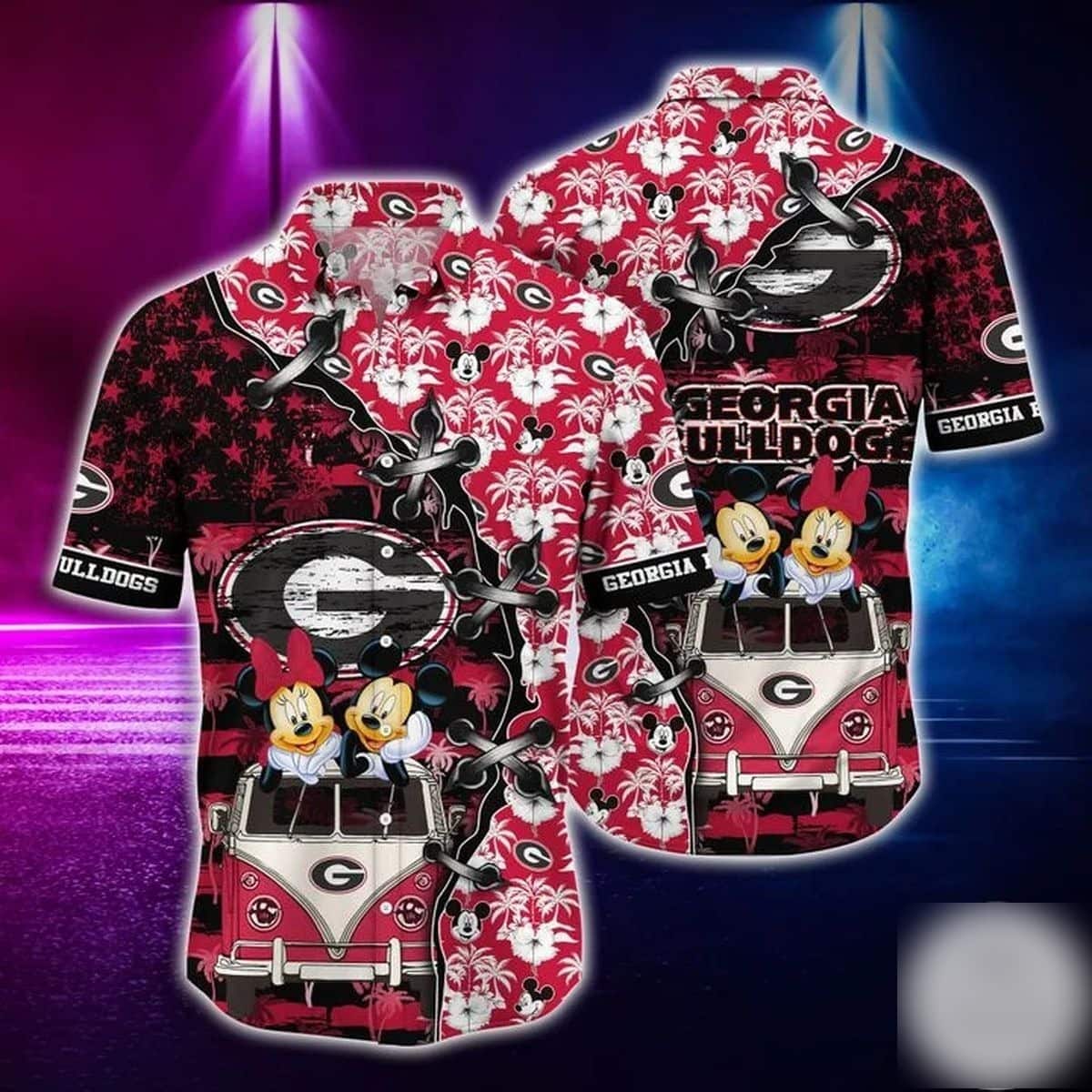 Mickey Mouse Georgia Bulldogs UGA Hawaiian Shirt