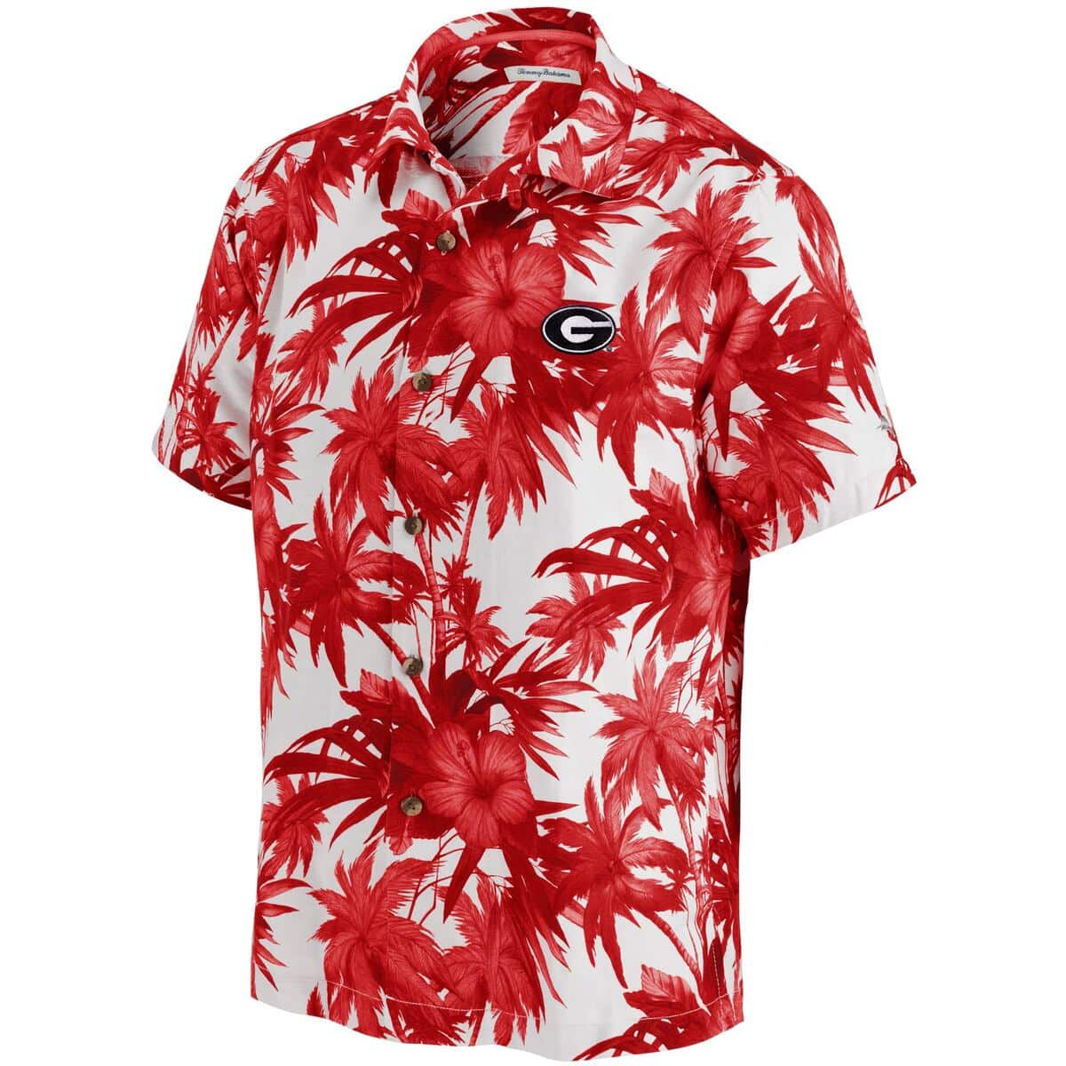 Georgia Bulldogs UGA Hawaiian Shirt Hibiscus Flower For Football Lovers