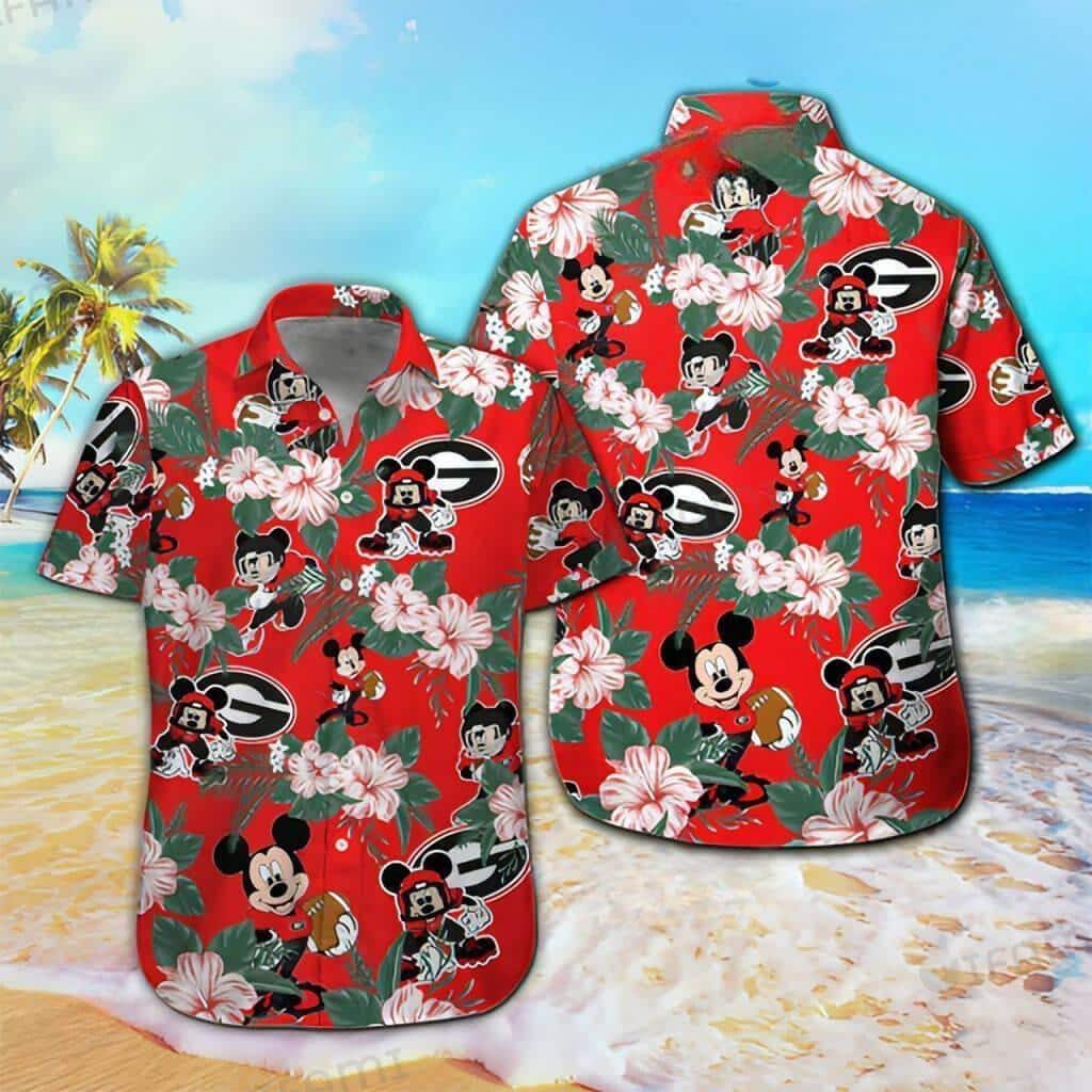 Mickey Mouse Georgia Bulldogs UGA Hawaiian Shirt Gift For Football Fans