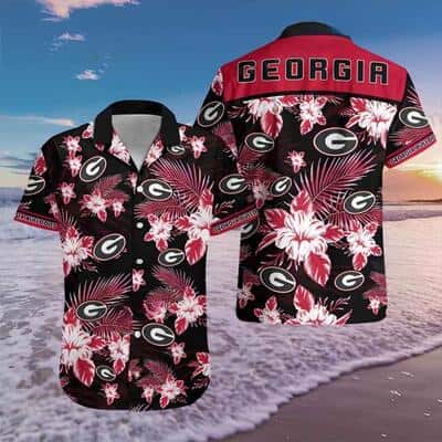 Georgia Bulldogs UGA Hawaiian Shirt Tropical Floral