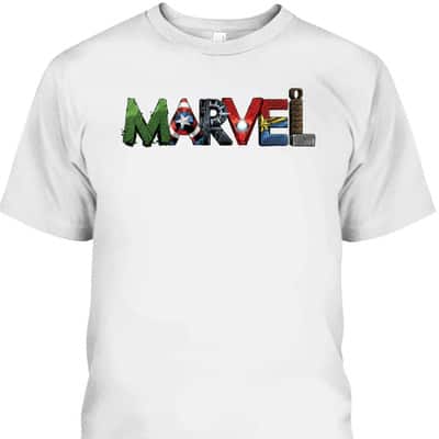 Marvel Avengers Character Text Portrait T-Shirt