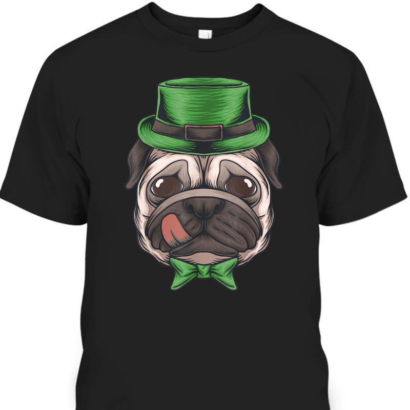 Pug Leprechaun St Patricks Day Dog Boys Men Irish Shamrock T-Shirt
