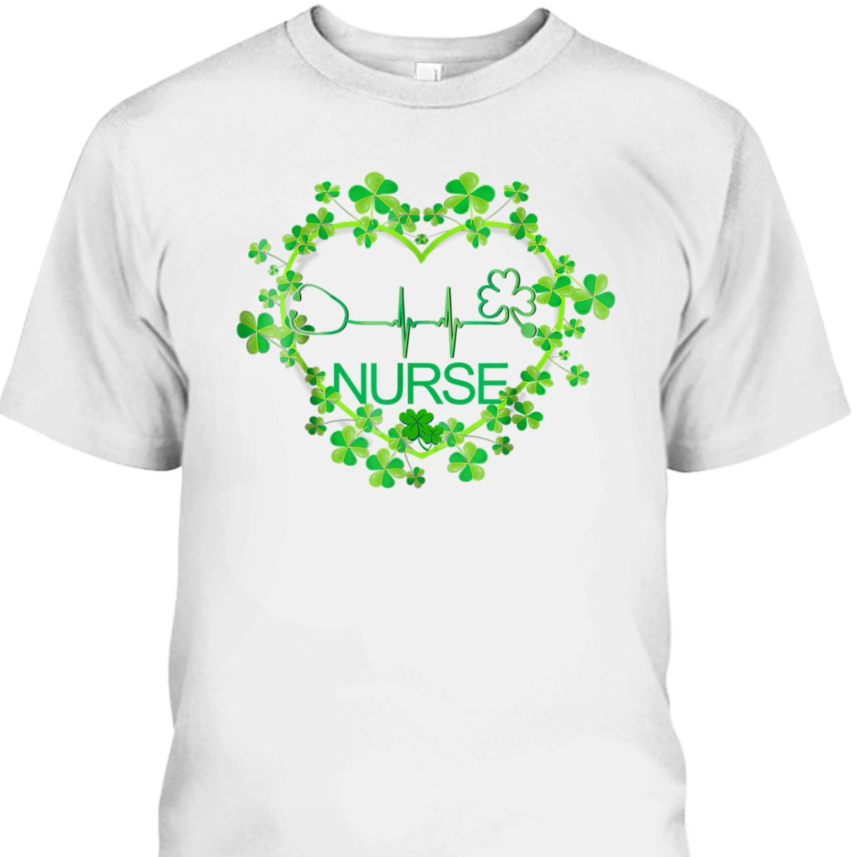 Heart Shamrock Nurse St Patrick's Day T-Shirt