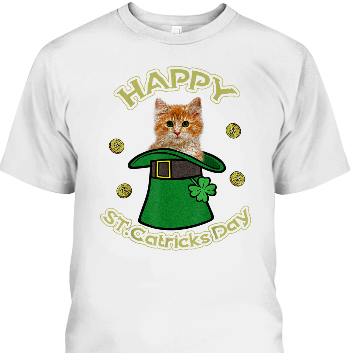 Happy St Catrick's Patrick's Day T-Shirt Gift For Cat Lovers