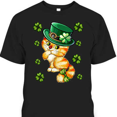 Cat Shamrock Leprechaun St Patrick's Day T-Shirt