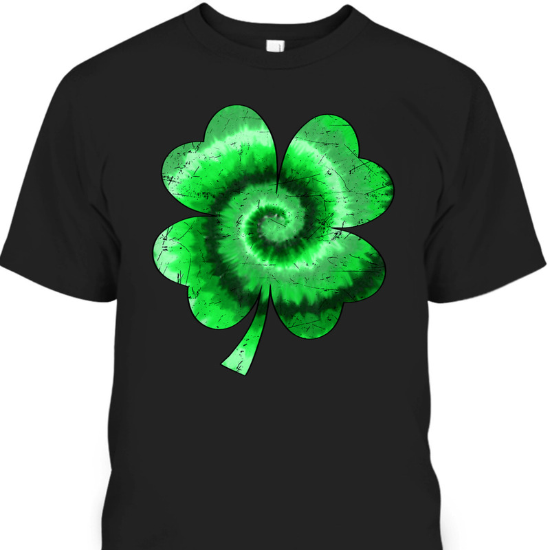 St Patrick's Day T-Shirt Irish Shamrock Tie Dye Pattern