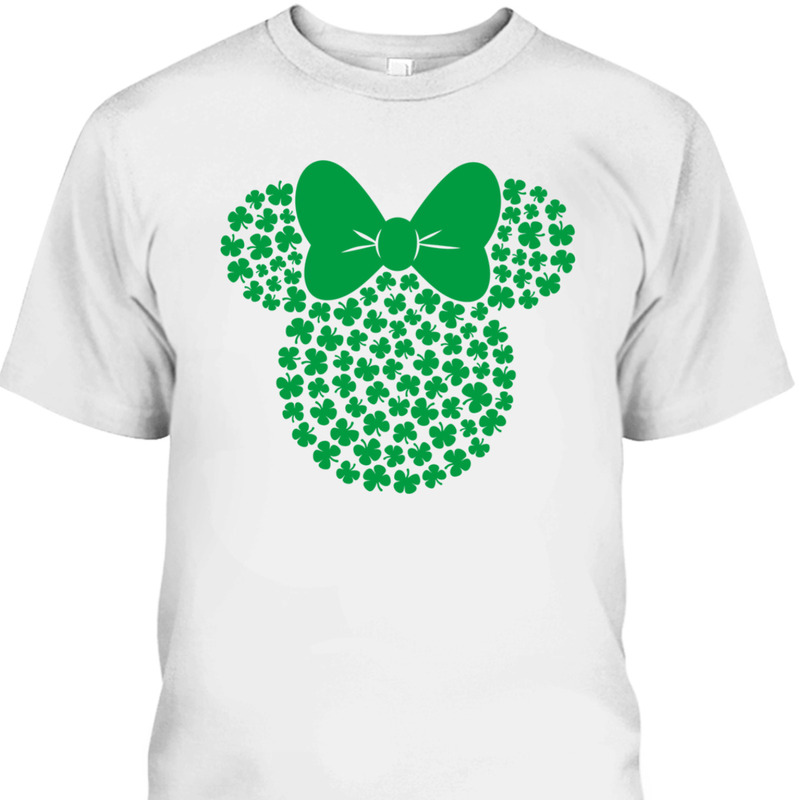 Disney Minnie Mouse Icon Green Shamrocks St Patrick's Day T-Shirt