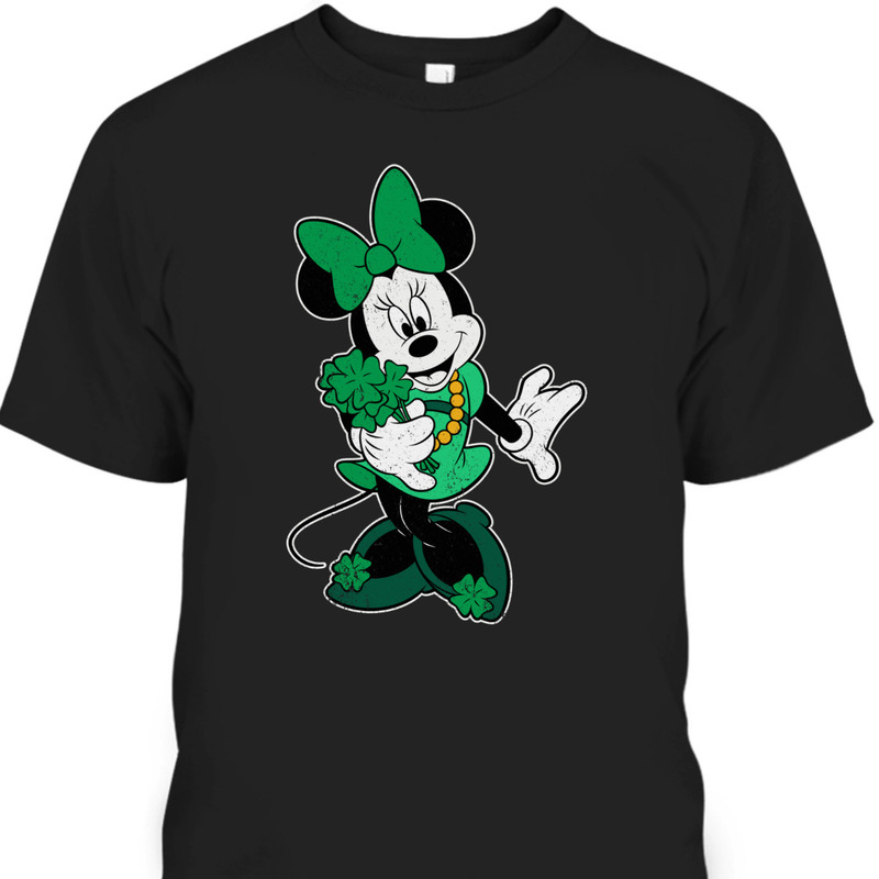Retro Disney Shamrock Minnie Mouse St Patrick's Day T-Shirt
