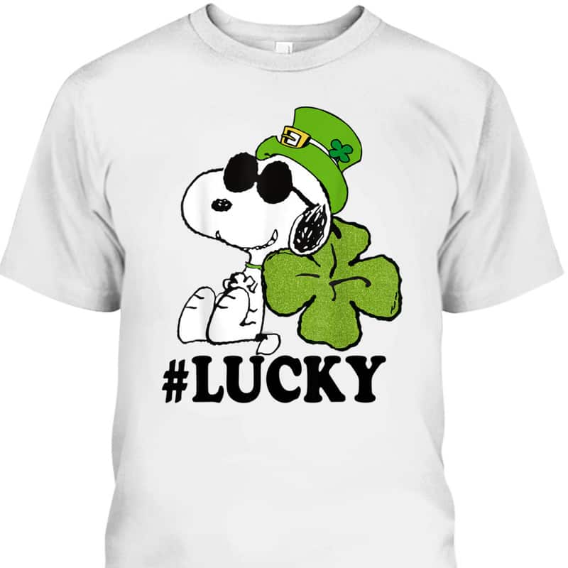 Peanuts Snoopy St Patrick's Day T-Shirt Lucky Clover