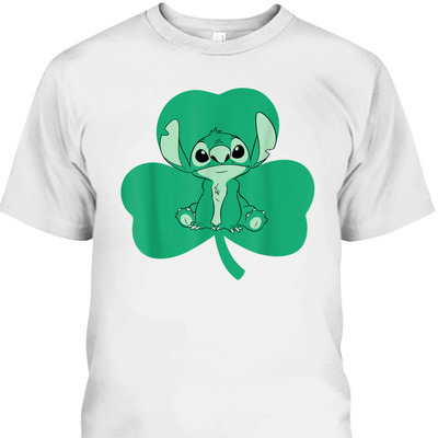 Disney Lilo And Stitch Green Shamrock St Patrick’s Day T-Shirt