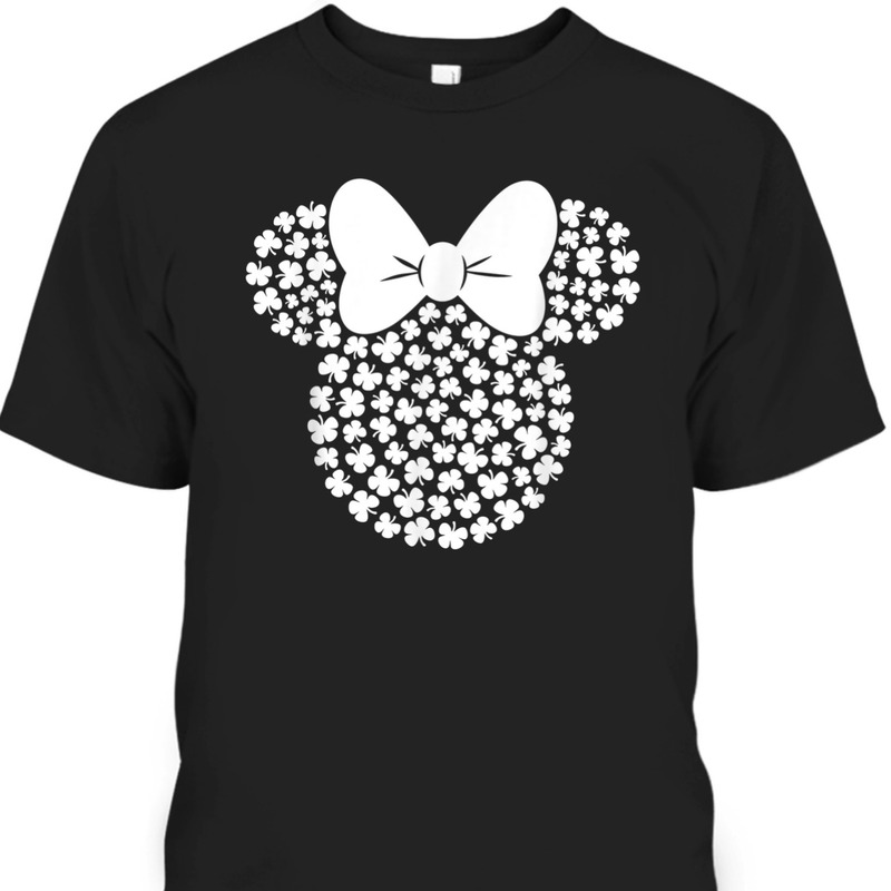Disney Minnie Mouse Icon White Shamrocks St Patrick's Day T-Shirt